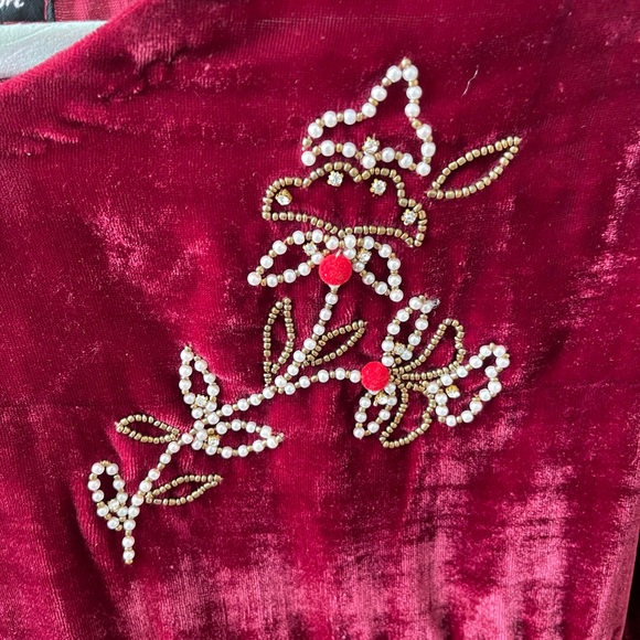 ♥️final mark down ♥️Velvet embroided high low top - Picture 12 of 13